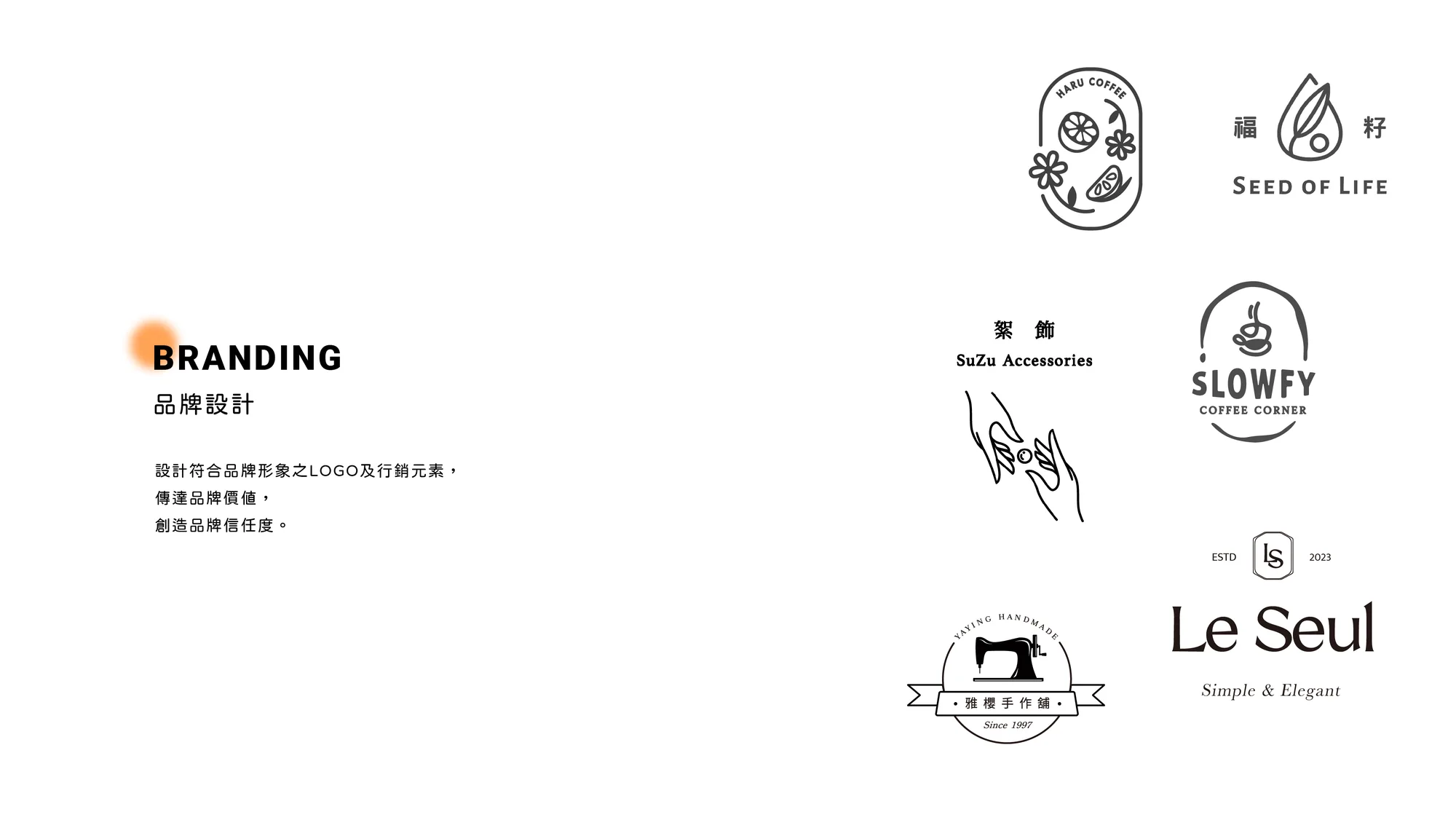 品牌設計封面：多個品牌 Logo 設計